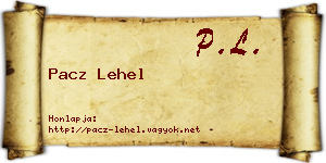 Pacz Lehel névjegykártya